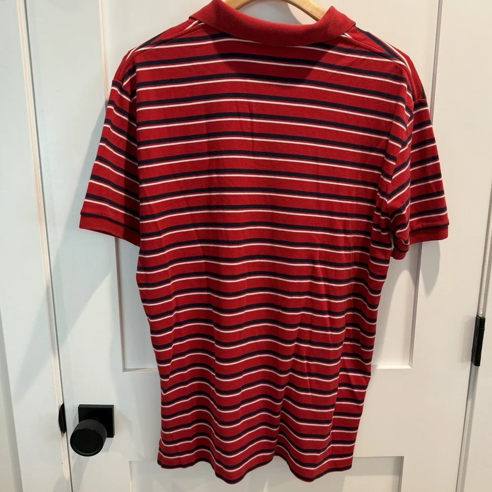 Polo Ralph Lauren Red Striped Polo Shirt USA Made Classic Fit Men's Large Preppy